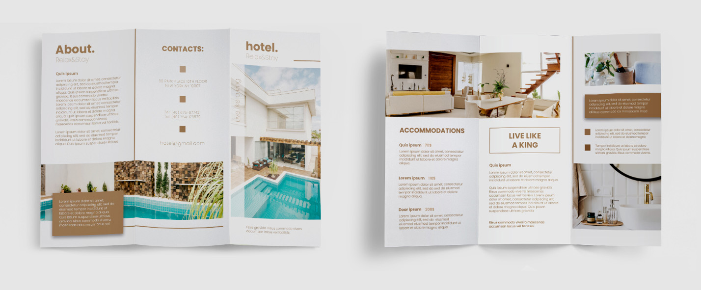 Mẫu brochure khách sạn đẹp ấn tượng