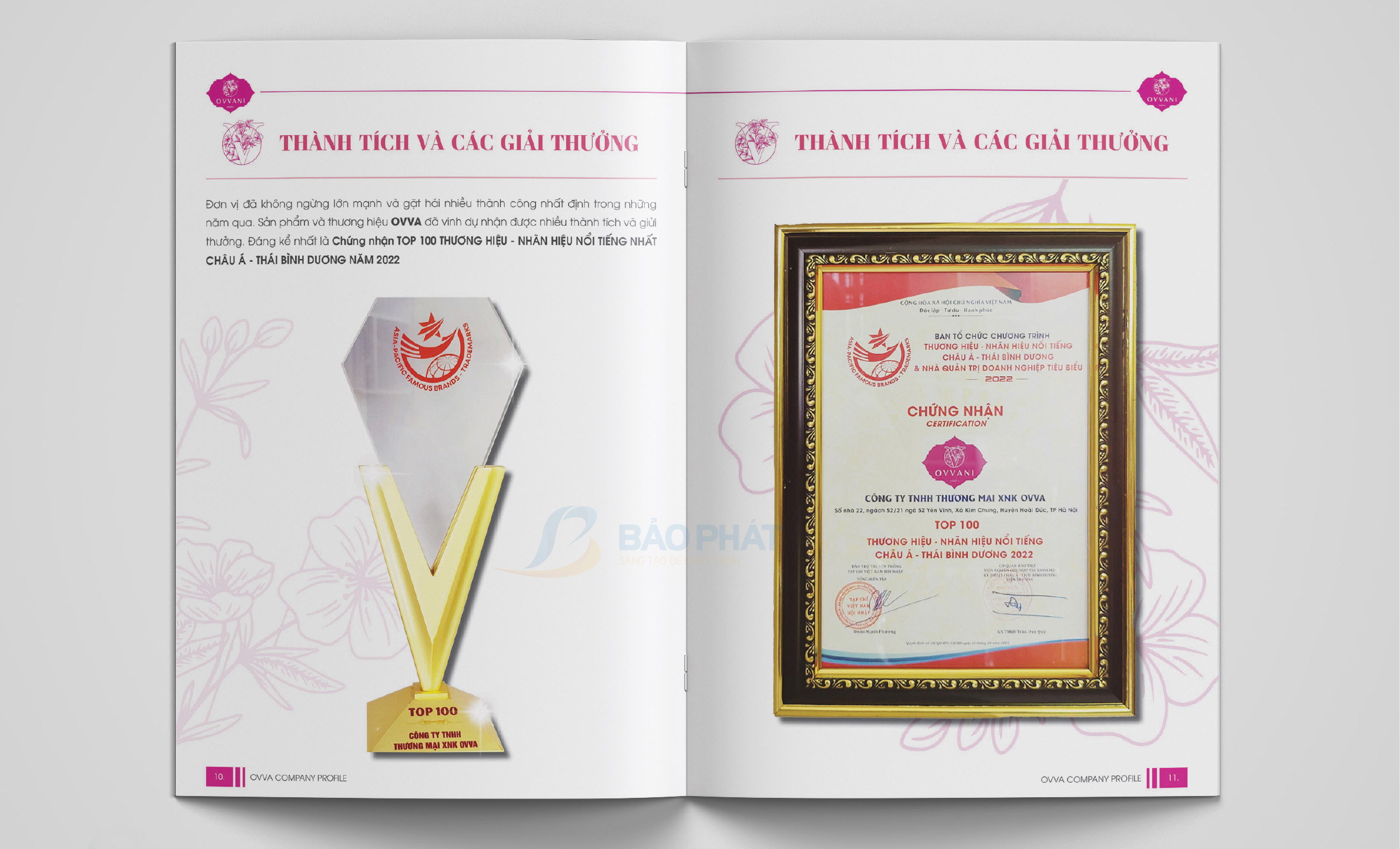 Thành tích trong công việc - Profile công ty mỹ phẩm OVA